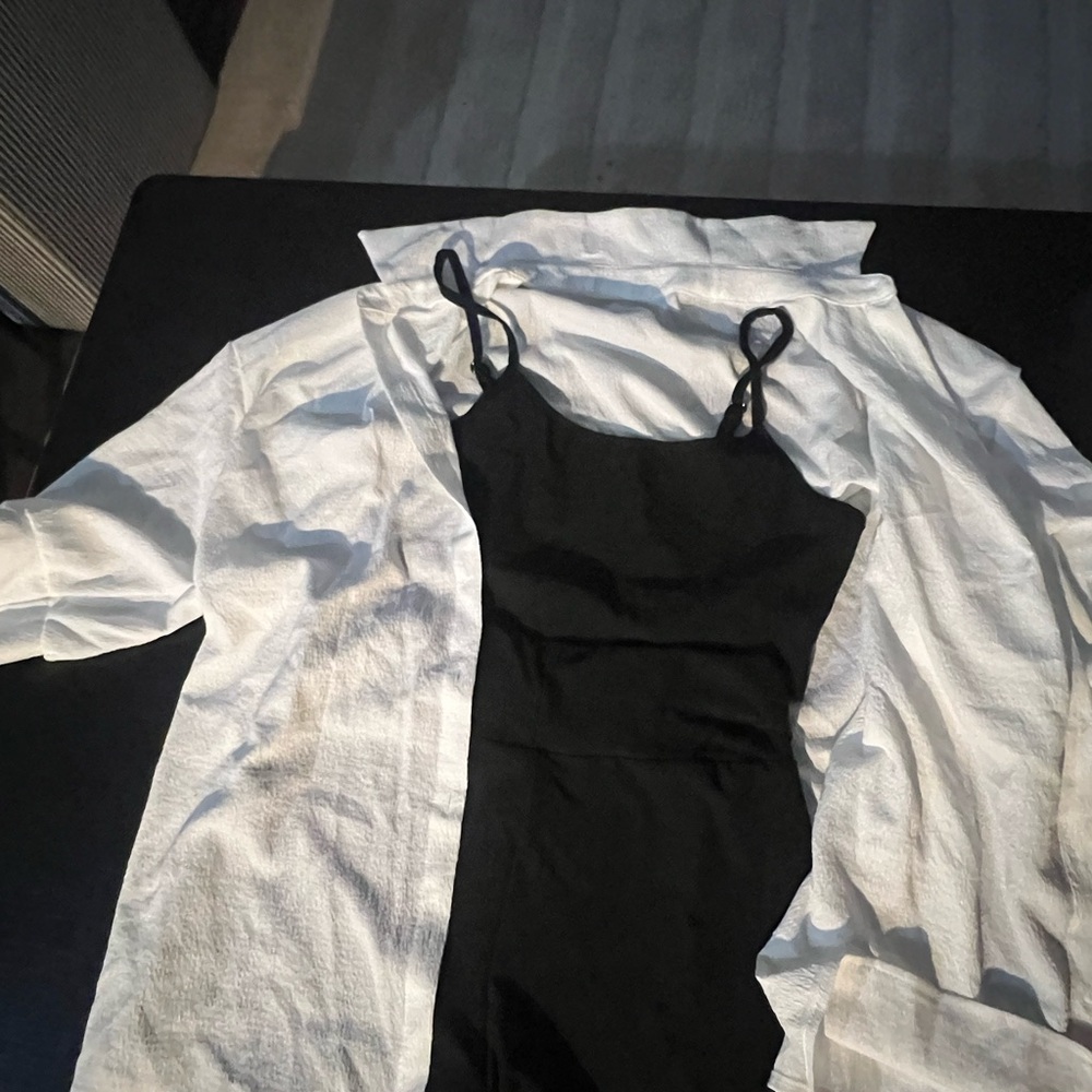 SHEIN Black Fitted One Piece with Thin Straps